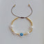 Evil Eye Freshwater Pearl Shell Copper Beaded Bracelet