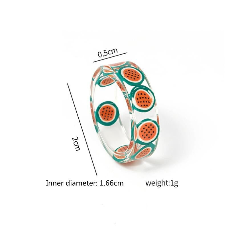 Simple Style Colorful Acrylic Fruit Resin Women's Ring