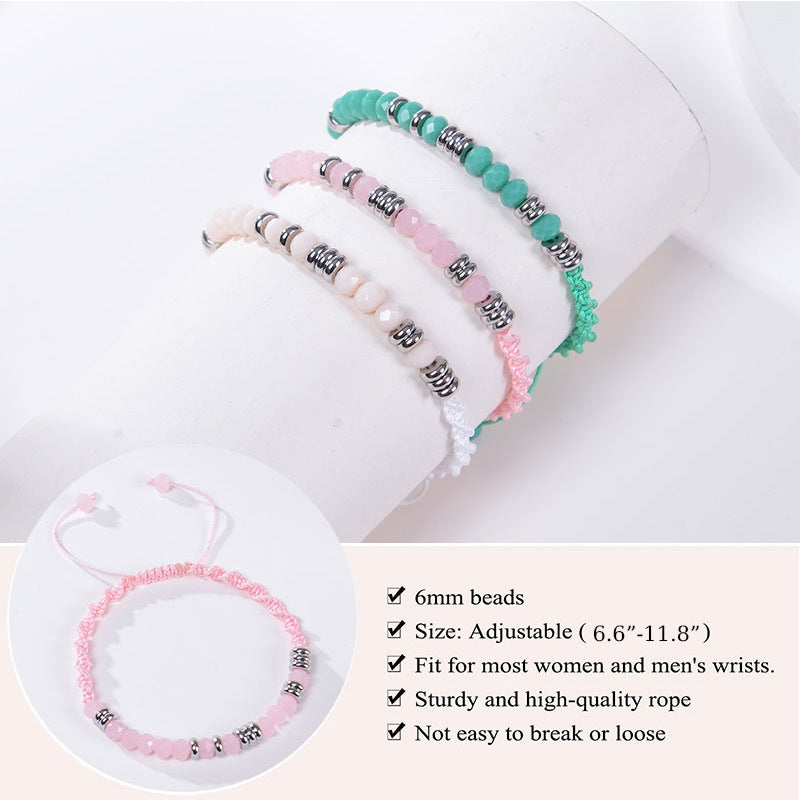 1 Piece Adjustable Geometric Crystal Morse Code Women's Bracelet