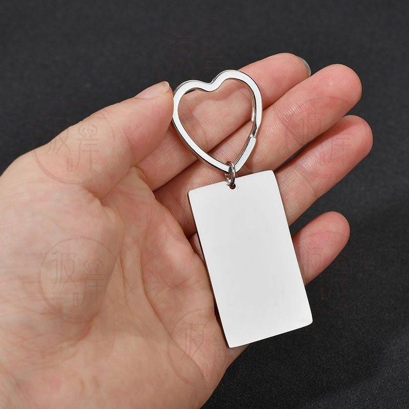 Simple Geometric Stainless Steel Puzzle Pendant Keychain