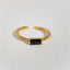 1 Piece Minimalist Rectangle Zircon 18k Gold Plated Open Ring in Sterling Silver