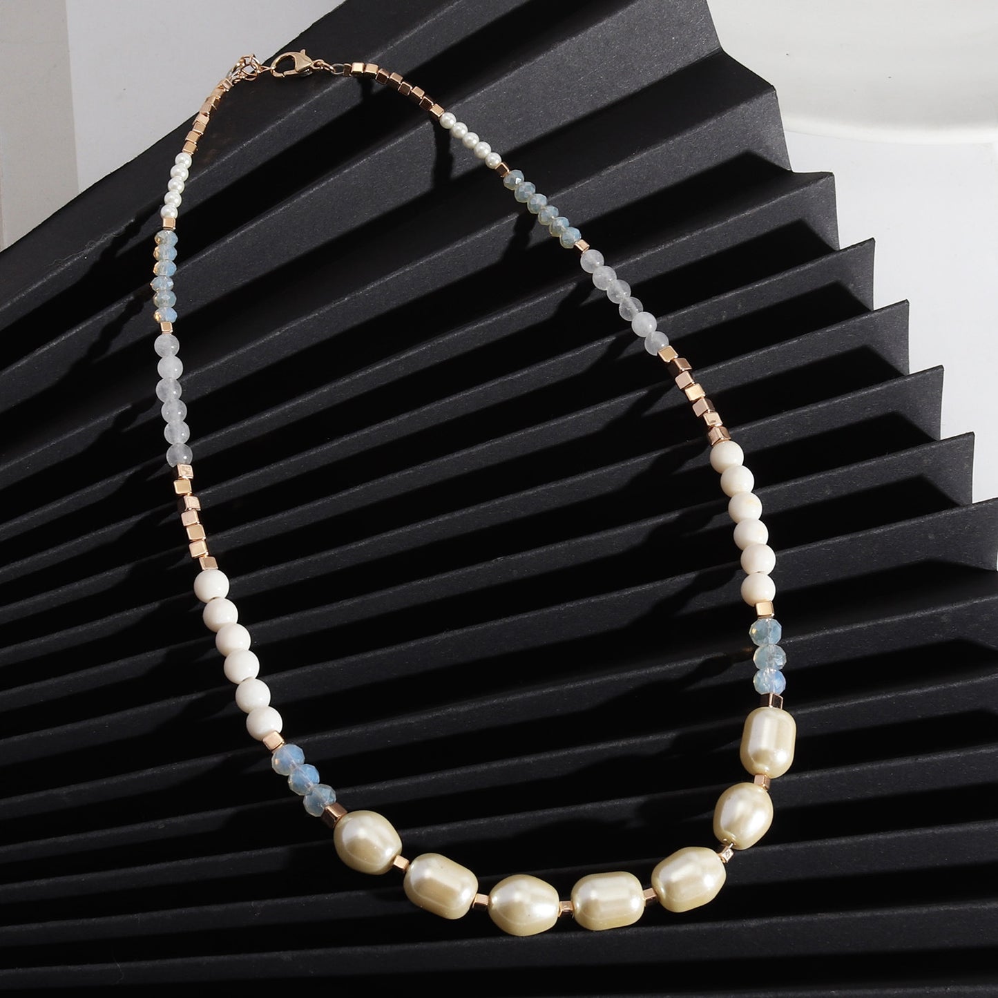 Simple Round Beaded Pearl Long Necklace for Women