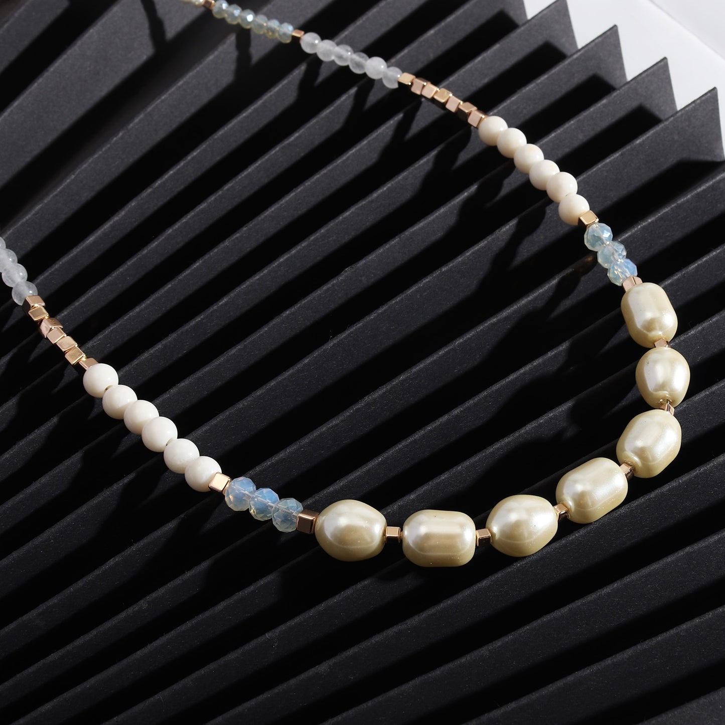 Simple Round Beaded Pearl Long Necklace for Women