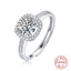 1 Carat Moissanite Adjustable Open Ring in Sterling Silver