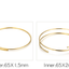 1 Piece Stainless Steel 18K Gold Plated Open Cuff Bracelet for Women