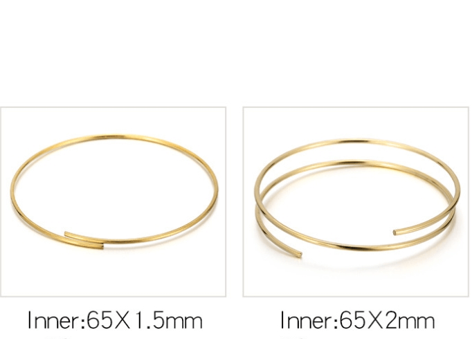 1 Piece Stainless Steel 18K Gold Plated Open Cuff Bracelet for Women