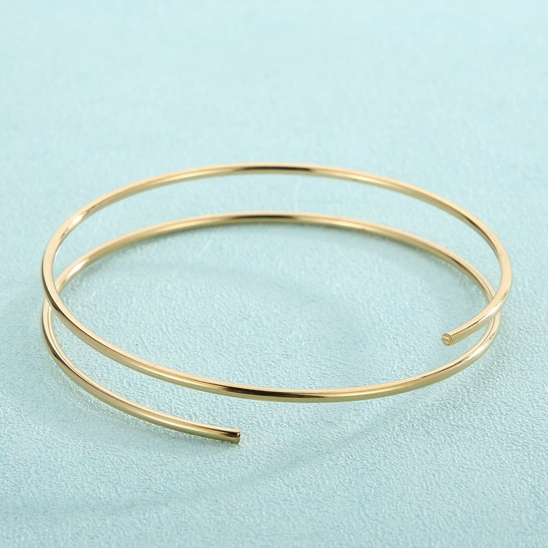 1 Piece Stainless Steel 18K Gold Plated Open Cuff Bracelet for Women