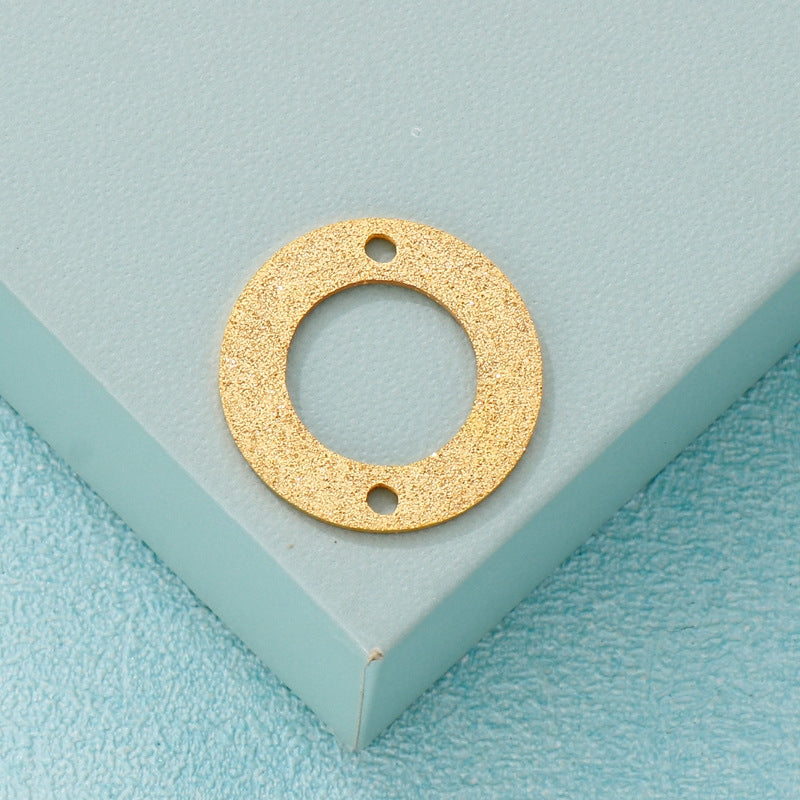 18K Gold Plated Stainless Steel Matte Circle Pendant