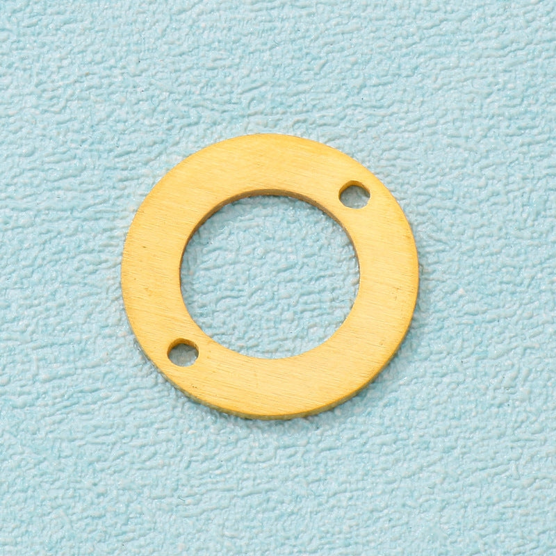 18K Gold Plated Stainless Steel Matte Circle Pendant