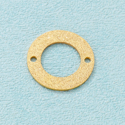 18K Gold Plated Stainless Steel Matte Circle Pendant