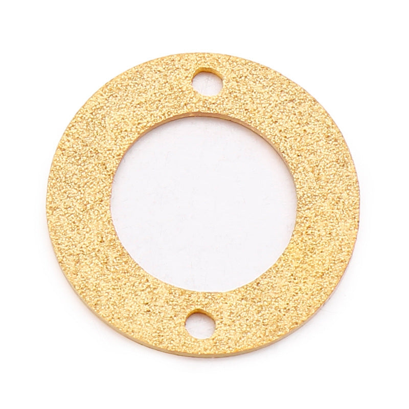 18K Gold Plated Stainless Steel Matte Circle Pendant