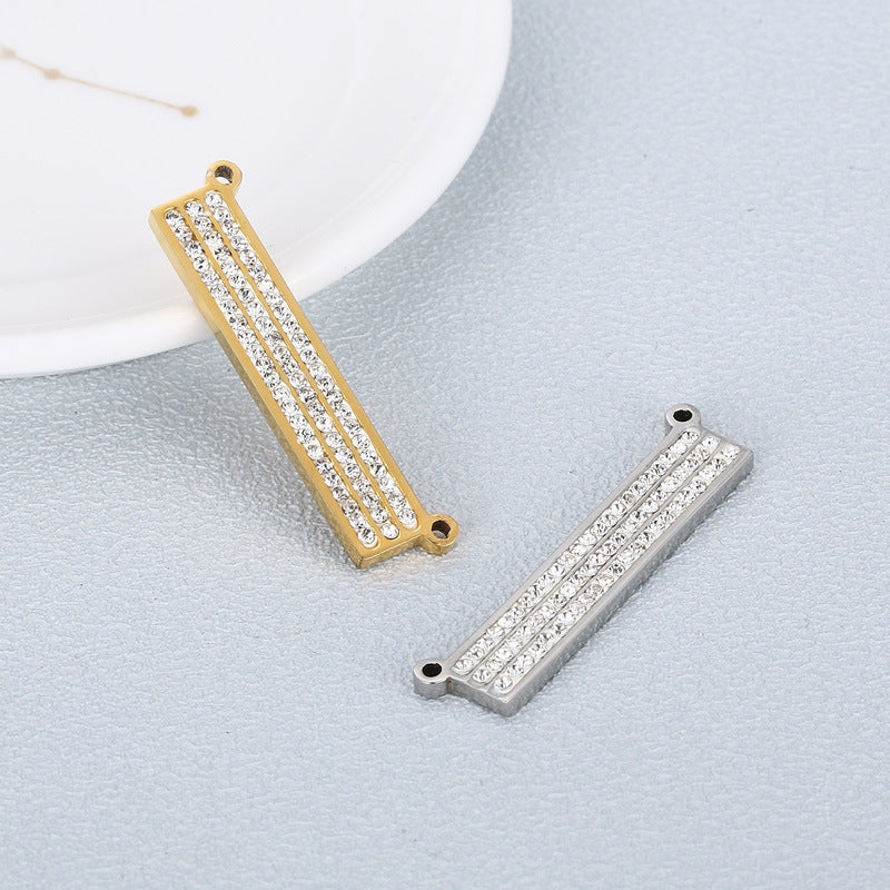 18K Gold Plated Stainless Steel Geometric Rectangle Pendant