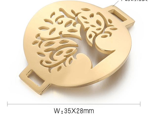 18K Gold Plated Stainless Steel Tree of Life Bracelet