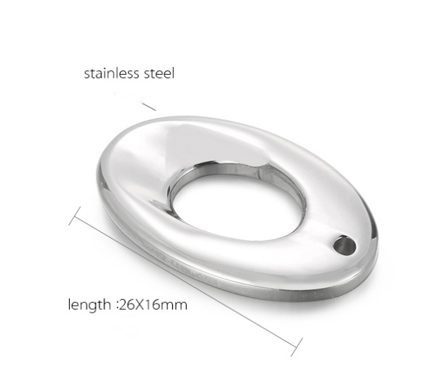 Stainless Steel Oval Minimalist Pendant Connector