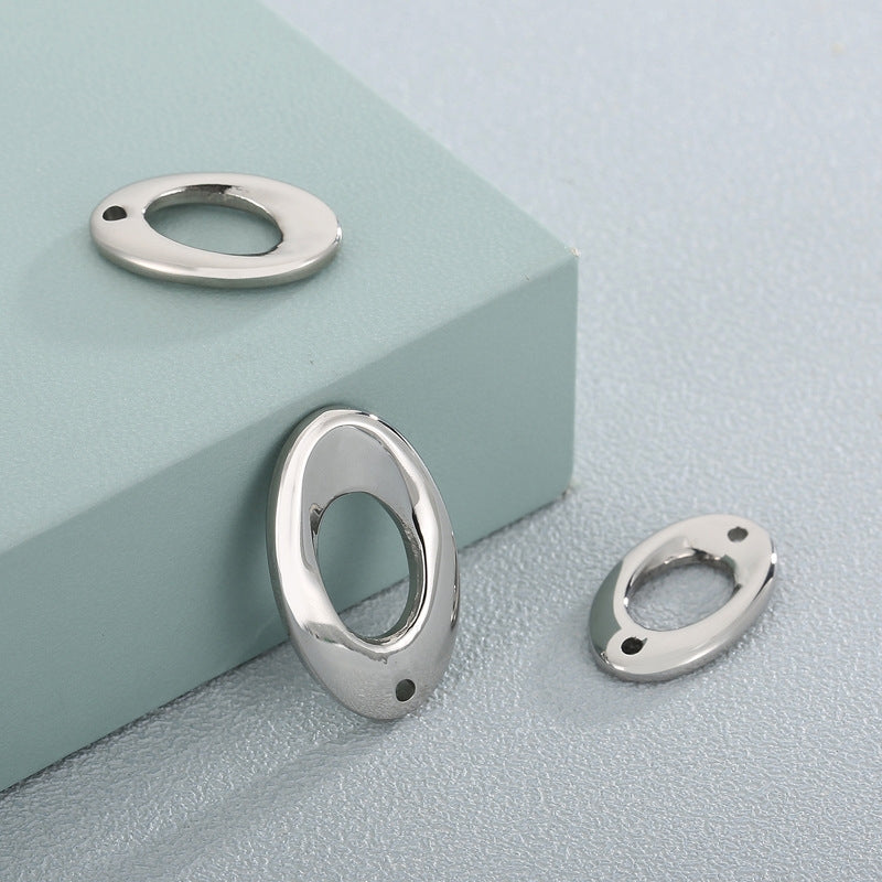 Stainless Steel Oval Minimalist Pendant Connector