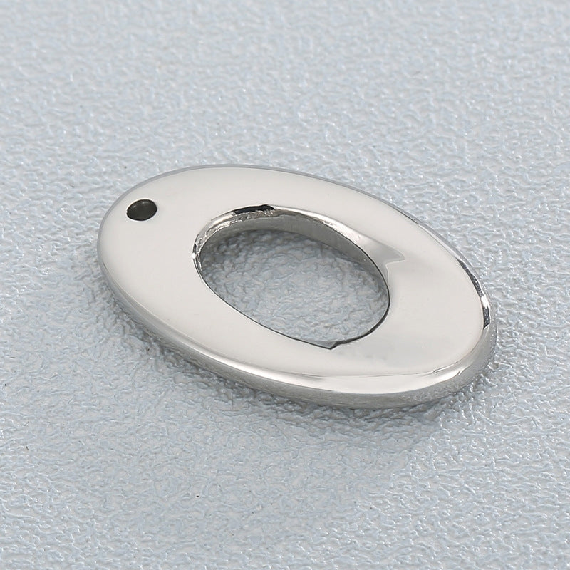 Stainless Steel Oval Minimalist Pendant Connector