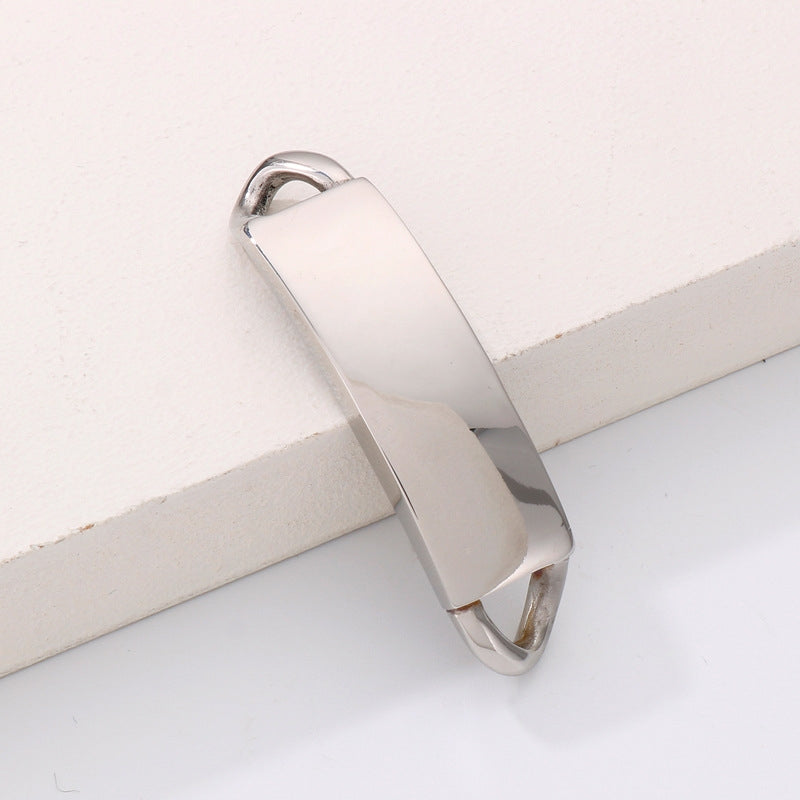 Stainless Steel Minimalist Bracelet with Customizable Engraving