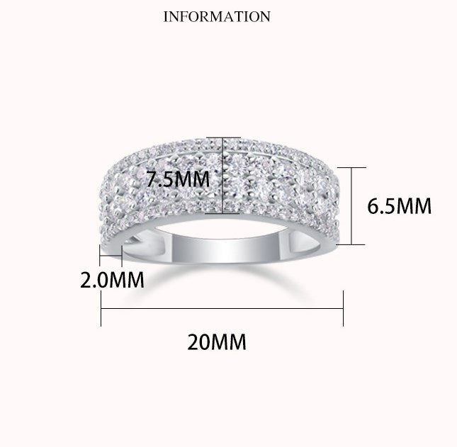 Sterling Silver Moissanite Rings with S925 Silver Design