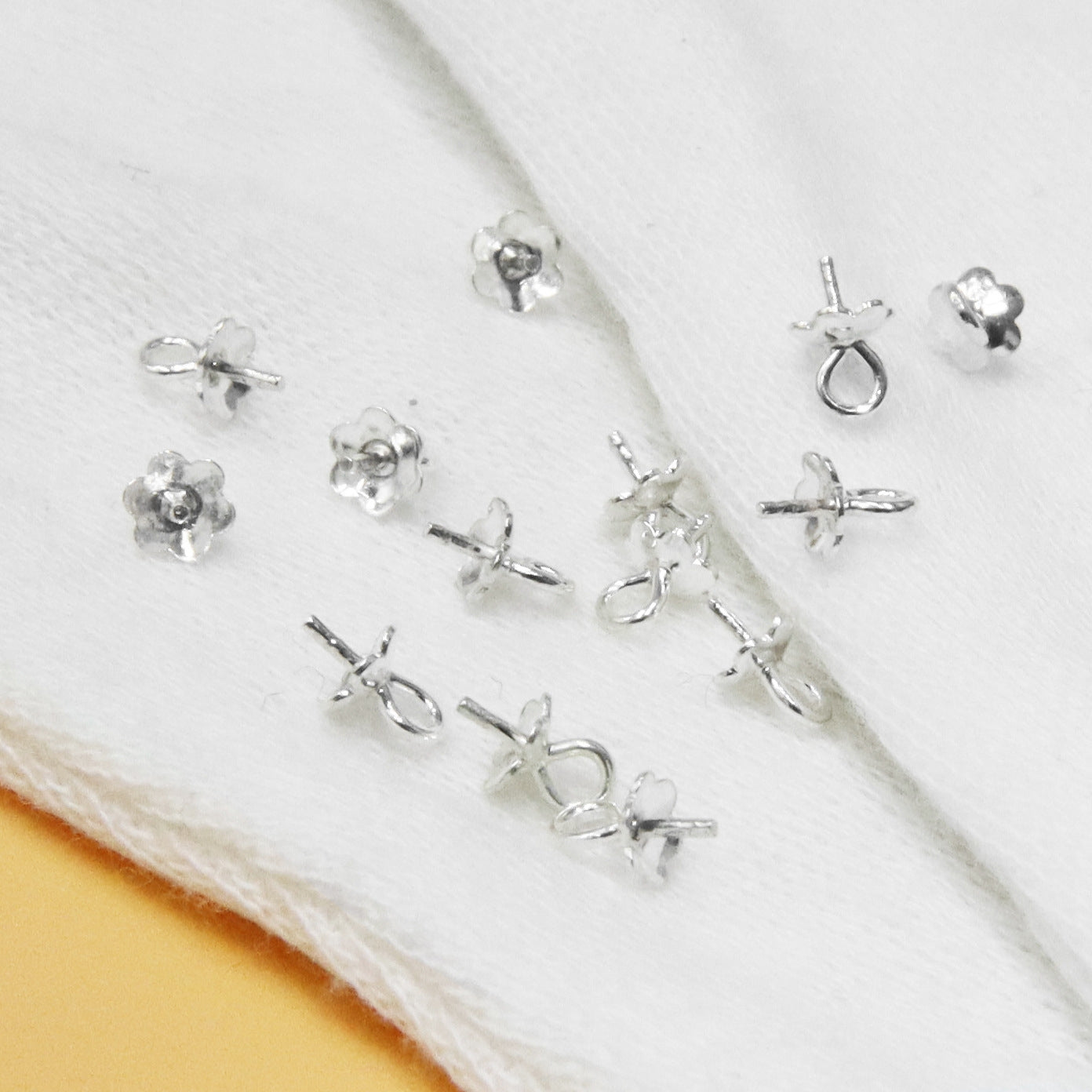 Sterling Silver Flower Bead Caps for DIY Jewelry Making