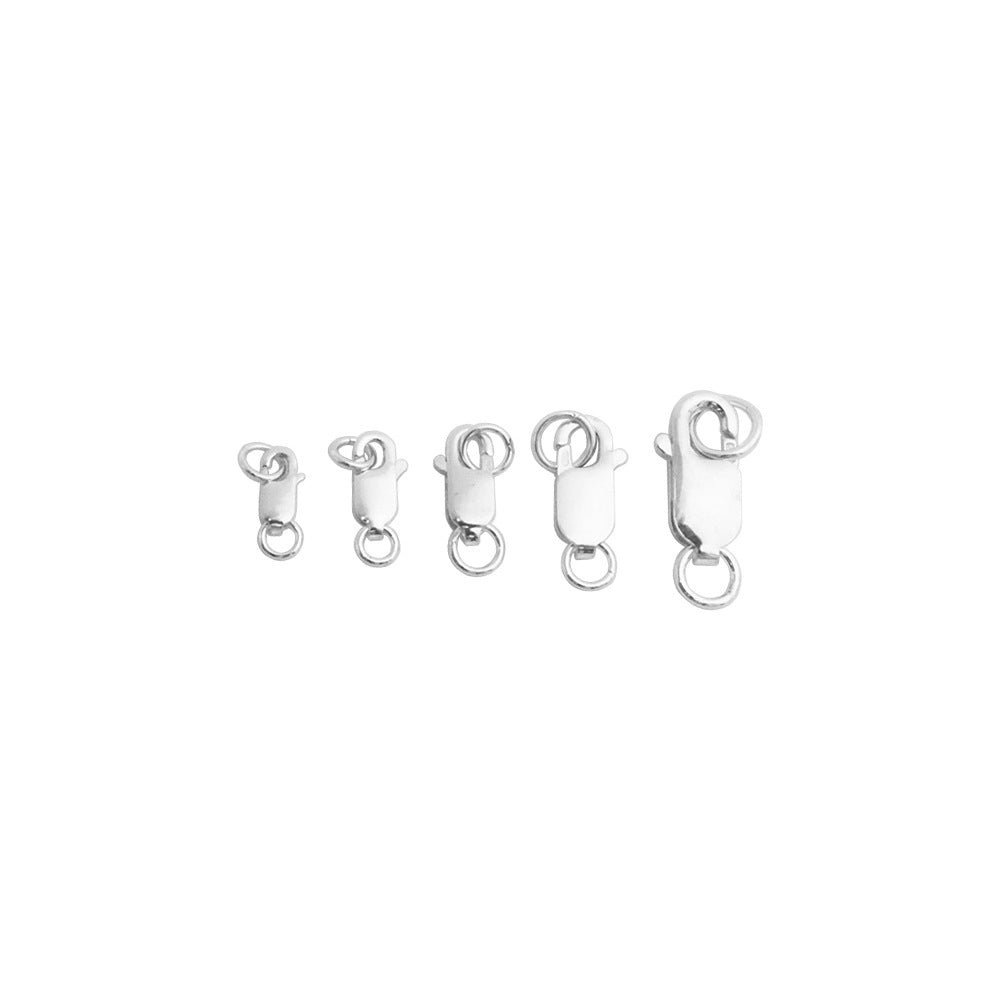 Sterling Silver S925 Square Spring Clasp for DIY Jewelry Necklace Bracelet Connector