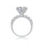 Sterling Silver White Gold Plated Moissanite Ring Set