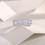 Sterling Silver White Gold Plated Moissanite Pave Band Ring