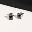 Streetwear Geometric Square Zircon Celtic Knot Stainless Steel Ear Studs for Men