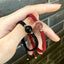 Obsidian and Red Strawberry Crystal Unisex Couple Bracelet