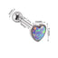 Heart Shape Stainless Steel Opal Inlay Tongue Ring