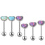 Heart Shape Stainless Steel Opal Inlay Tongue Ring