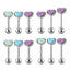 Heart Shape Stainless Steel Opal Inlay Tongue Ring