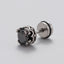 Vintage Geometric 316 Stainless Steel Black Zircon Men's Ear Stud