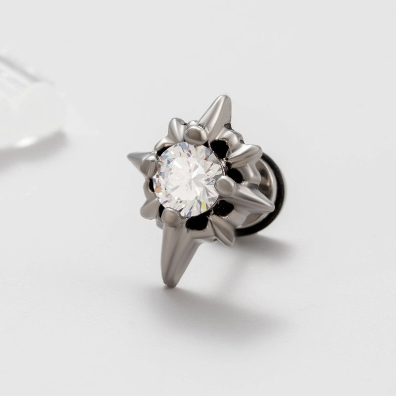 Vintage Geometric 316 Stainless Steel Zircon Men's Ear Stud