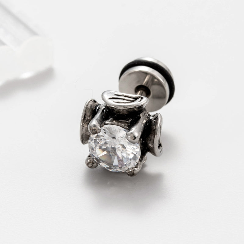 Vintage Geometric 316 Stainless Steel Zircon Men's Ear Stud