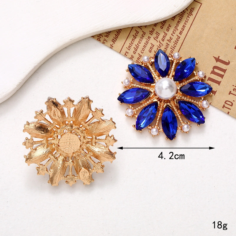 Zinc Alloy Rhinestone Pearl Flower DIY Shoe Charms Accessories