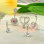 Heart Shape Rhinestone Inlay 316 Stainless Steel Belly Rings Set