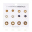 Bohemian Geometric Inlay Alloy Gemstone Stud Earrings Set - 6 Pieces Vintage Style