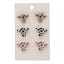 Cartoon Style Colorful Spotted Cattle Wood Ear Studs Set