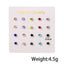 1 Set Elegant Geometric Alloy Zircon Stud Earrings with Colorful Rhinestones - 10 Pairs