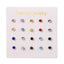 1 Set Elegant Geometric Alloy Zircon Stud Earrings with Colorful Rhinestones - 10 Pairs