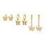 1 Set Elegant Butterfly Zircon Inlay 18k Gold Plated Drop Earrings