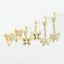 1 Set Elegant Butterfly Zircon Inlay 18k Gold Plated Drop Earrings