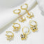 1 Set Elegant Butterfly Zircon Inlay 18k Gold Plated Drop Earrings