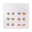 Set of 6 Pairs Cute Heart Shape Enamel Rainbow Stripe Stud Earrings