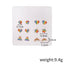 Set of 6 Pairs Cute Heart Shape Enamel Rainbow Stripe Stud Earrings