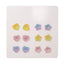 Cute Star and Heart Resin Earrings Set - 6 Pairs Colorful Bear and Star Studs