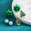 1 Set Cute Christmas Tree Flower Enamel Alloy Pearl Stud Earrings