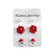 1 Set Cute Christmas Tree Flower Enamel Alloy Pearl Stud Earrings