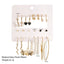 1 Set Cute Heart & Butterfly Pearl Alloy Earrings Set - 11 Pairs