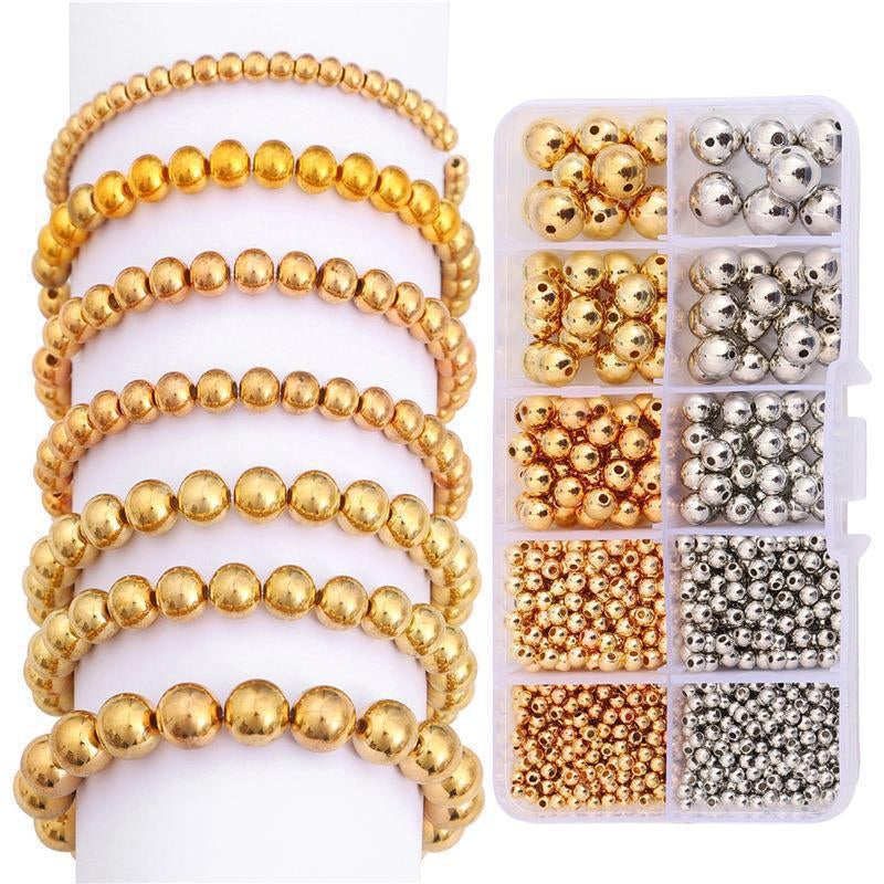 1 Set CCB Round Solid Color Beads and Alphabet Beads DIY Kit